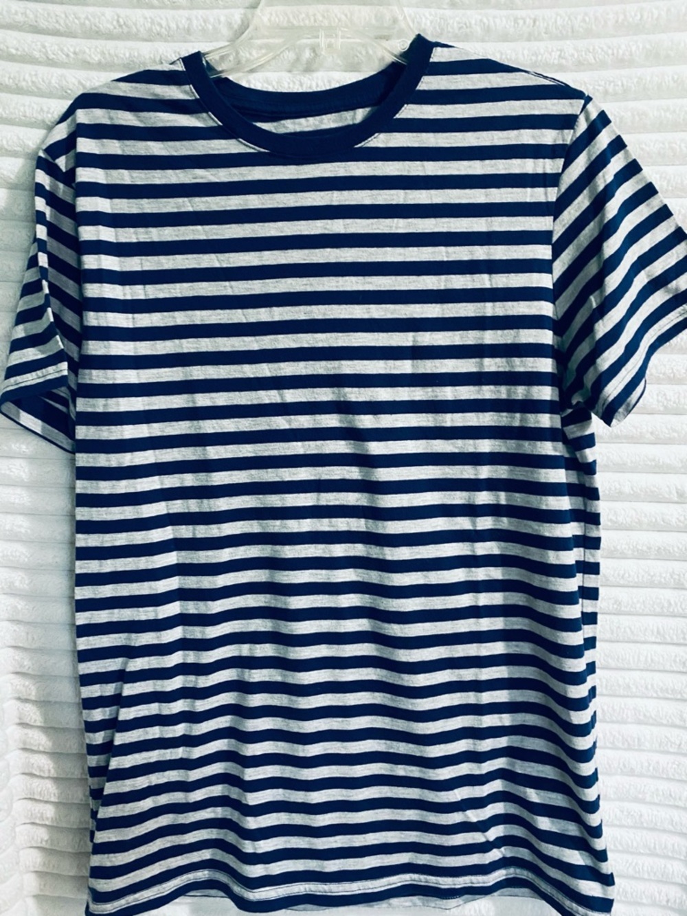 Goodfellow & Co Blue and White Striped Short Sleeve Tee